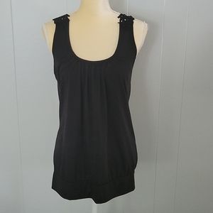Black Lacey Back Sleeveless knit top